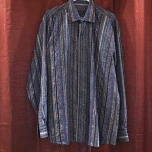 Beautiful blue, purple, very colorful dress shirt